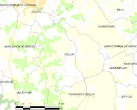 Mapa obce Ozillac