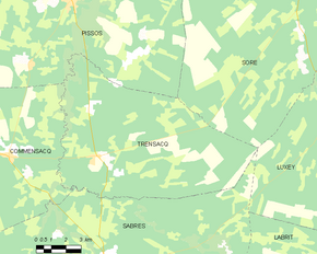 Poziția localității Trensacq