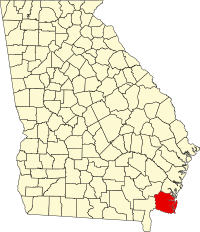 Map of Džordžija highlighting Camden County