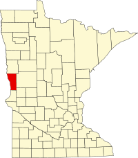Map of Minesota highlighting Wilkin County