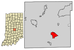 Location of Beech Grove in Marion County, Indiana.