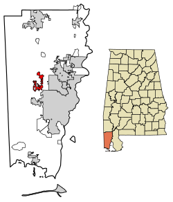 Location in Mobile County, Alabama