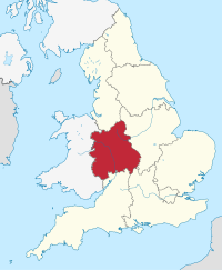 Batı Midlands'ın İngiltere'deki konumu