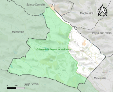 Carte de la ZNIEFF de type 1 sur la commune.