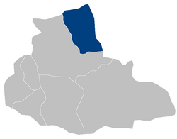 Map of the Badghis Province showing Ghormach District in the top centre in blue