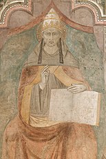 Coelestin V. auf einem Fresko von Niccolò di Tommaso