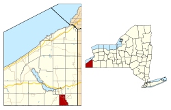 Location within Chautauqua County and New York