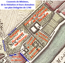 1740 : rues de la Montagne et Vineuse, seules liaisons vers Paris.