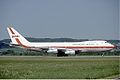 Boeing 747-200 de Garuda Indonesia sur le tarmac de l'aéroport international de Zurich en 1985.