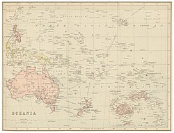 ガンジス島（Ganges I.）を記したベルギーの地図（1883年）