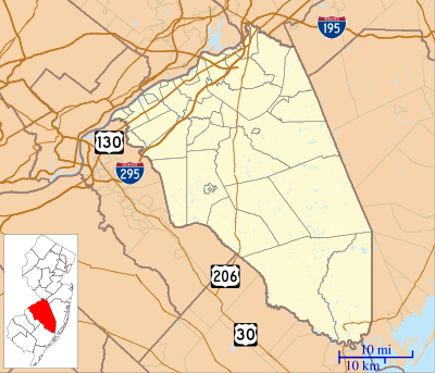 Location map USA New Jersey Burlington County