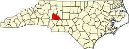 Locatie van Rowan County in North Carolina