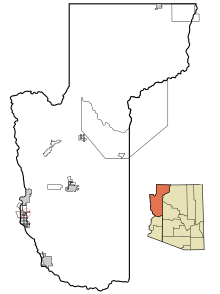 Mohave County Incorporated and Unincorporated areas Mesquite Creek highlighted.svg