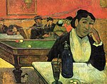 Пол Гоген - „Вечерната кафетерија во Арл, (Г-ѓа Гинукс )“ (1888), маслона платно