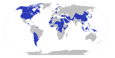 A map of countries that boycotted the 1980 Summer Olympic Games