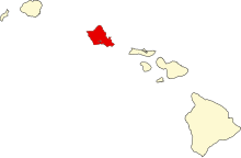 Ligging van Honolulu County in Hawaii