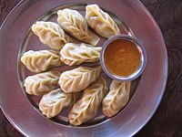 Plateful of momo in Nepal