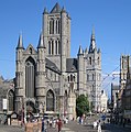 de Turm vo de Sint-Niklaaskerk, de Belfried und de Turm vo de St.-Bavo-Katedraale