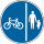 Separated track and path for pedal cycles and pedestrians