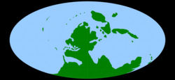 Карта континентов в середине карбона (330 млн лет назад)