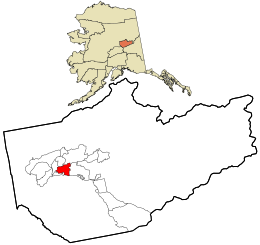 費爾班克斯在其自治市和阿拉斯加州的位置