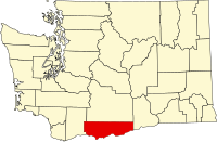 Klickitat County na mapě Washingtonu