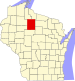 Harta statului Wisconsin indicând comitatul Price