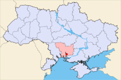 Map of Ukraine with Mykolaiv highlighted