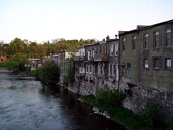 Grand River riverfront in Paris, Ontario