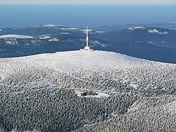 Vista aérea do monte Praděd