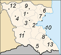 Lage der Gemeinde Sungurlare (Nr. 12) in der Oblast Burgas