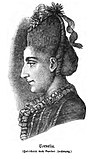 ゲーテの妹コルネリア・シュロッサー（ゲーテ自身の筆による肖像を基にした木版画）