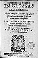 Keraunos kai obelos in glossas librorum quatuor Institutionum, 1622