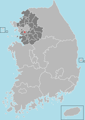 Localização de Anyang na Coreia do Sul