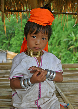 Portret van 'n Padaung meisie