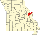 圣查尔斯县在密苏里州的位置