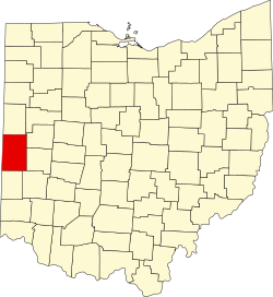Vị trí quận Darke trong tiểu bang Ohio ở Hoa Kỷ