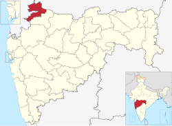 Map of महाराष्ट्र with नंदुरबार Nandurbar marked