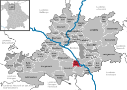 Läget för Pettstadt i Landkreis Bamberg