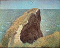 Georges Seurat: Le Bec du Hoc bei Grandcamp, 1885. Seurat malt das Meer rechts neben dem dunklen Felsen heller.