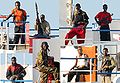 Image 38A collage of Somali pirates armed with AKM assault rifles, RPG-7 rocket-propelled grenade launchers and semi-automatic pistols in 2008 (from Piracy)