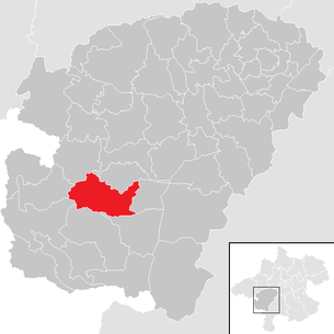 Lage der Gemeinde Straß im Attergau im Bezirk Vöcklabruck (anklickbare Karte)