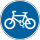 Pedal cycles only sign - a blue sign with a white bicycle icon