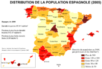 Distribution de la population en Espagne