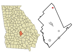 Location in Dodge County and the state of Georgia