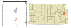 Location within Franklin County and Kansas