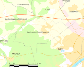 Mapa obce Saint-Sulpice-de-Pommeray