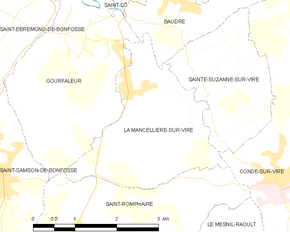 Poziția localității La Mancellière-sur-Vire