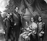 Koning Leopold I en koningin Louise Marie met gezin