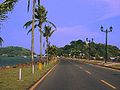 Causeway connecting Naos, Perico and Flamenco Islands to the mainland. A bicycle path parallels the roadway.